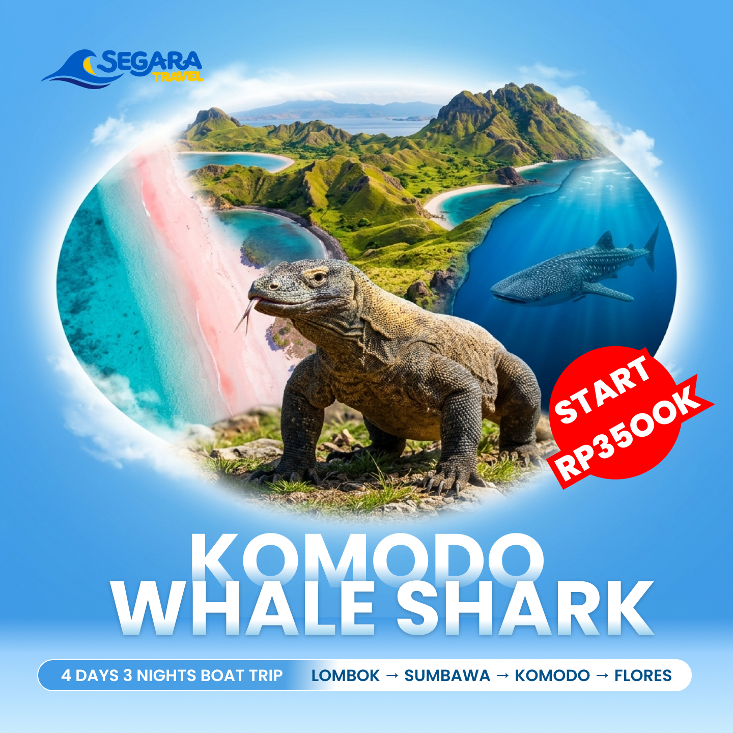 Promo diskon paket open trip Lombok ke Komodo Segara Travel